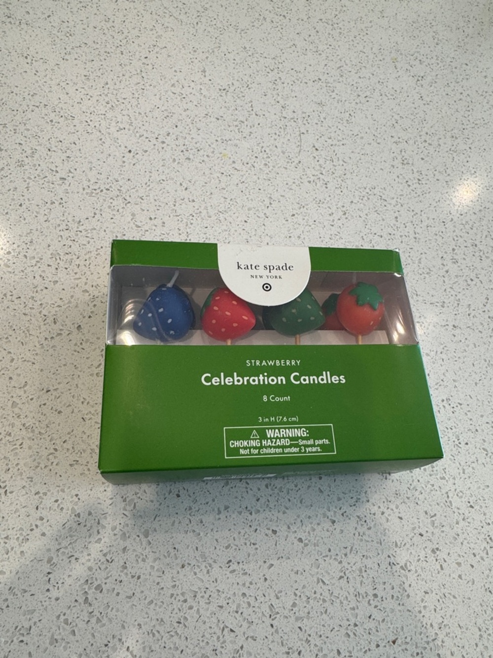 Kate Spade Strawberry Celebration Candles - Red, Blue, Green